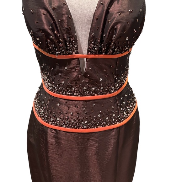 Flirt by Maggie Sottero Brown Sequined Gown - Picture 3 of 6